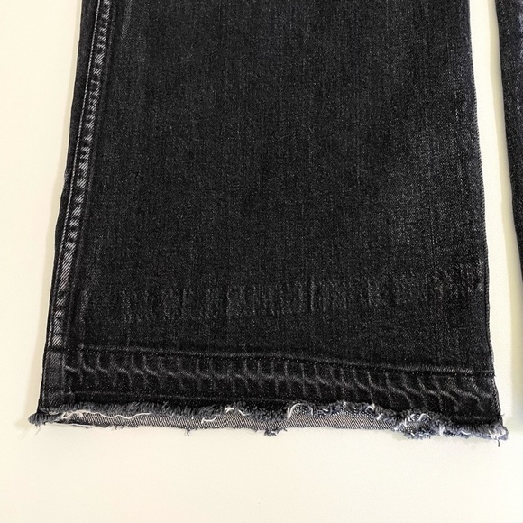 AMO Ava Crop Wide Leg Jeans High Waist Released Hem Raven Washed Black 29 - Picture 13 of 16